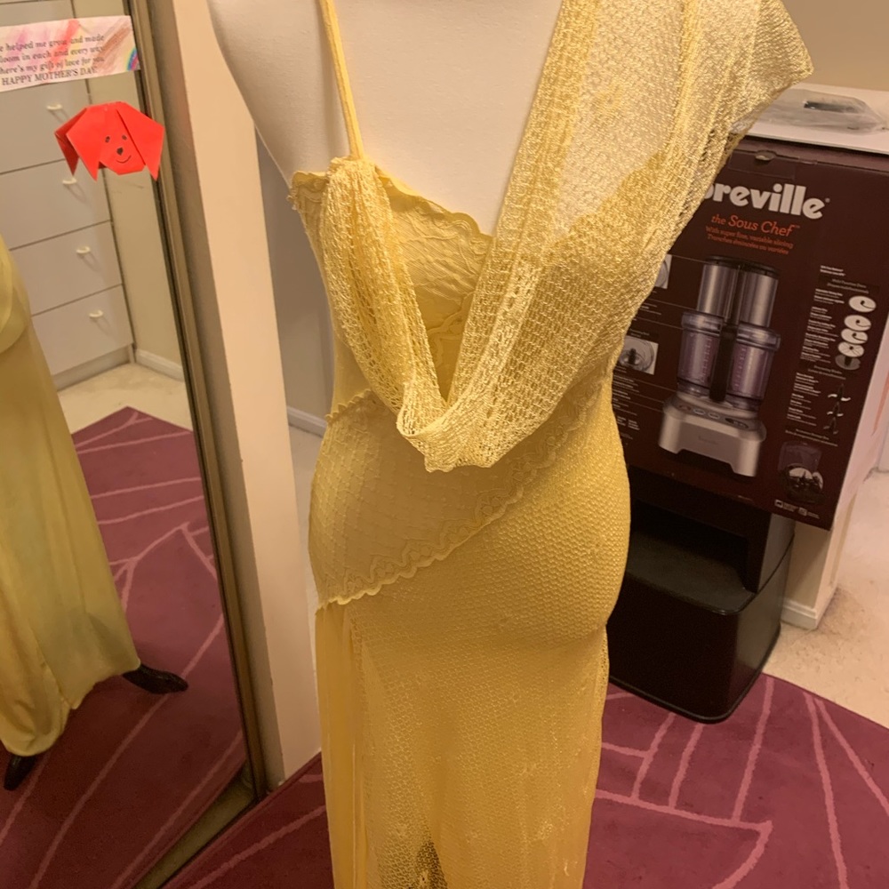 Beautiful sexy night gown in rich yellowish color